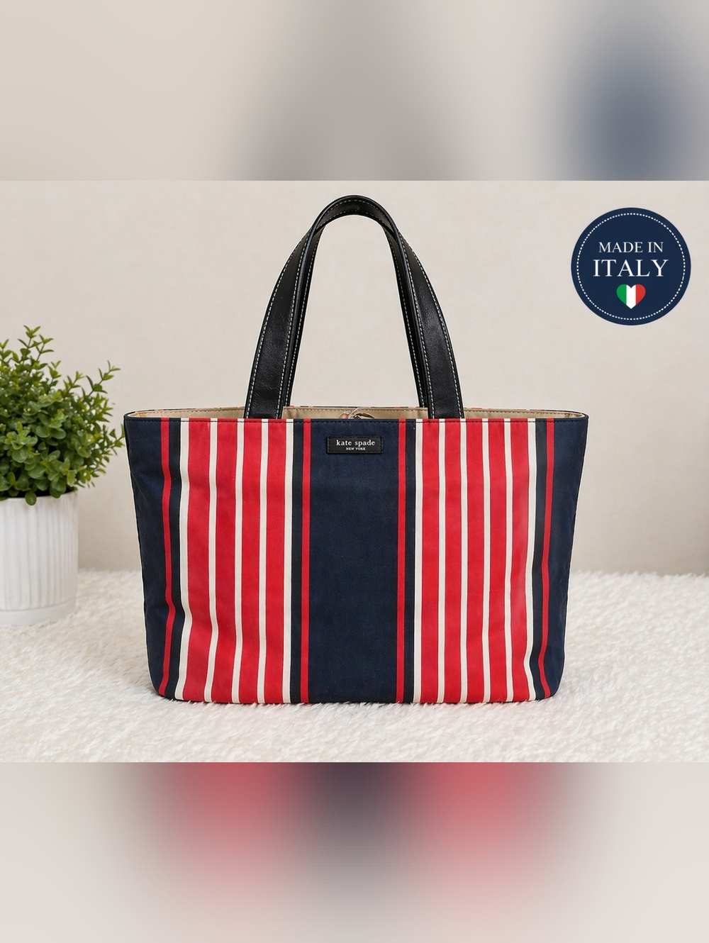 Blessed kate spade Vintage Striped Tote (Made In Italy)
